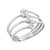 White Gold Three-Band CZ Ring