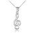 White Gold Treble Clef Pendant Necklace