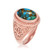 Rose Gold Lotus Yoga Mantra Blue Copper Turquoise Statement Ring