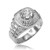 White Gold Watchband Design Men's CZ Ring