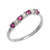 White Gold Wavy Stackable CZ Alexandrite Ring