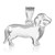 White Gold Weiner Dog Dachshund Puppy Charm Pendant Necklace