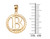 Yellow Gold "B" Initial in Rope Circle Pendant Necklace