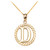 Yellow Gold "D" Initial in Rope Circle Pendant Necklace