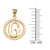 Yellow Gold "G" Initial in Rope Circle Pendant Necklace