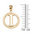 Yellow Gold "I" Initial in Rope Circle Pendant Necklace