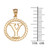 Yellow Gold "Y" Initial in Rope Circle Pendant Necklace