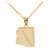 Yellow Gold Arizona State Map Pendant Necklace