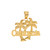 Yellow Gold California Palm Tree Pendant Necklace