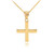 Yellow Gold Greek Cross Charm Necklace