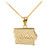 Yellow Gold Iowa State Map Pendant Necklace