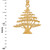 Yellow Gold Lebanese Cedar Tree Pendant Necklace