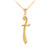 Yellow Gold Scimitar Sword Pendant Necklace