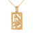 Yellow Gold Shark Beaded Frame Pendant Necklace