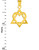 Yellow Gold Star of David Heart Medium Pendant (1.1")