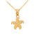 Yellow Gold Textured Starfish Pendant Necklace