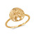 Yellow Gold Twisted Rope Band Sand Dollar Ring