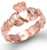 Rose Gold Ladies Claddagh Trinity Band Ring