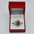 White Gold Skull and Bone Tiger Eye Statement Ring.