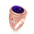 Two-Tone Rose Gold Egyptian Ankh Cross Purple Amethyst Statement Ring.