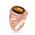 Rose Gold Tiger Eye Islamic Crescent Moon Ring.