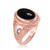 Two-Tone Rose Gold Black Onyx Islamic Crescent Moon Ring.