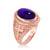 Rose Gold Purple Amethyst February Birthstone Christian Cross Ring