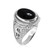 White Gold Cash Money Dollar Black Onyx Statement Ring