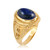 Yellow Gold Cash Money Dollar Lapis Lazuli Statement Ring