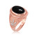 Two-Tone Rose Gold Marijuana Weed Black Onyx Statement Ring