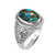Sterling Silver Blue Copper Turquoise Fleur-De-Lis Gemstone Ring