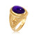 Yellow Gold  Purple Amethyst February Fleur-De-Lis Birthstone Ring