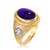 Two-Tone Yellow Gold Purple Amethyst February Lucky Horse Shoe Birthstone Ring