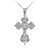 White Gold Fleur-de-Lis Cross Pendant Necklace