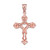 Rose Gold Open Heart Cross Charm Pendant Necklace