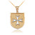 Two-Tone Gold Knights Hospitaller Maltese Cross Badge Pendant Necklace