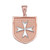Two-Tone Rose Gold Knights Hospitaller Maltese Cross Badge Pendant Necklace
