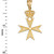 Yellow Gold Maltese Cross Royal Crown Pendant Necklace