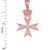 Rose Gold Maltese Cross Royal Crown Pendant Necklace