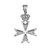 Sterling Silver Maltese Cross Crown Charm Necklace