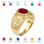 Gold Jerusalem Cross Birthstone CZ Ring