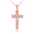 Two-Tone Rose Gold Virgin Mary Latin Cross Rosary Pendant Necklace