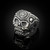 Sterling Silver Mens Sugar Skull Biker Ring