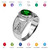 Sterling Silver Masonic CZ Birthstone Ring