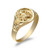 Yellow Gold Cancer Satin DC Band Ladies Zodiac Ring