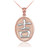 Two-Tone Rose Gold Chinese "Good luck" Symbol Pendant Necklace