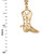 Yellow Gold Filigree Cowboy Boot Pendant Necklace