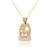 Yellow Gold Open Design Aries Zodiac Charm Necklace