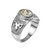 White Gold Aries Zodiac Sign April Birthstone Clear CZ Ring