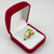 Yellow Gold Leo Zodiac Sign August Birthstone Green CZ Ring